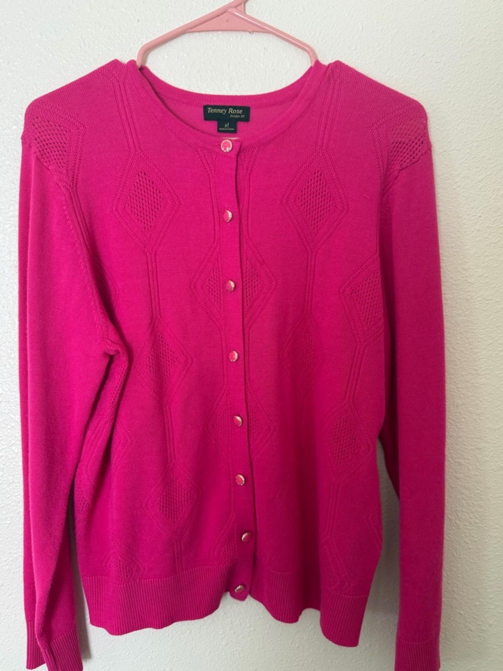 Hot Pink Button Cardigan